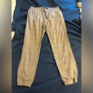 Mens Large Abercrombie & Fitch Men's Grey Plaid Jogger Pants